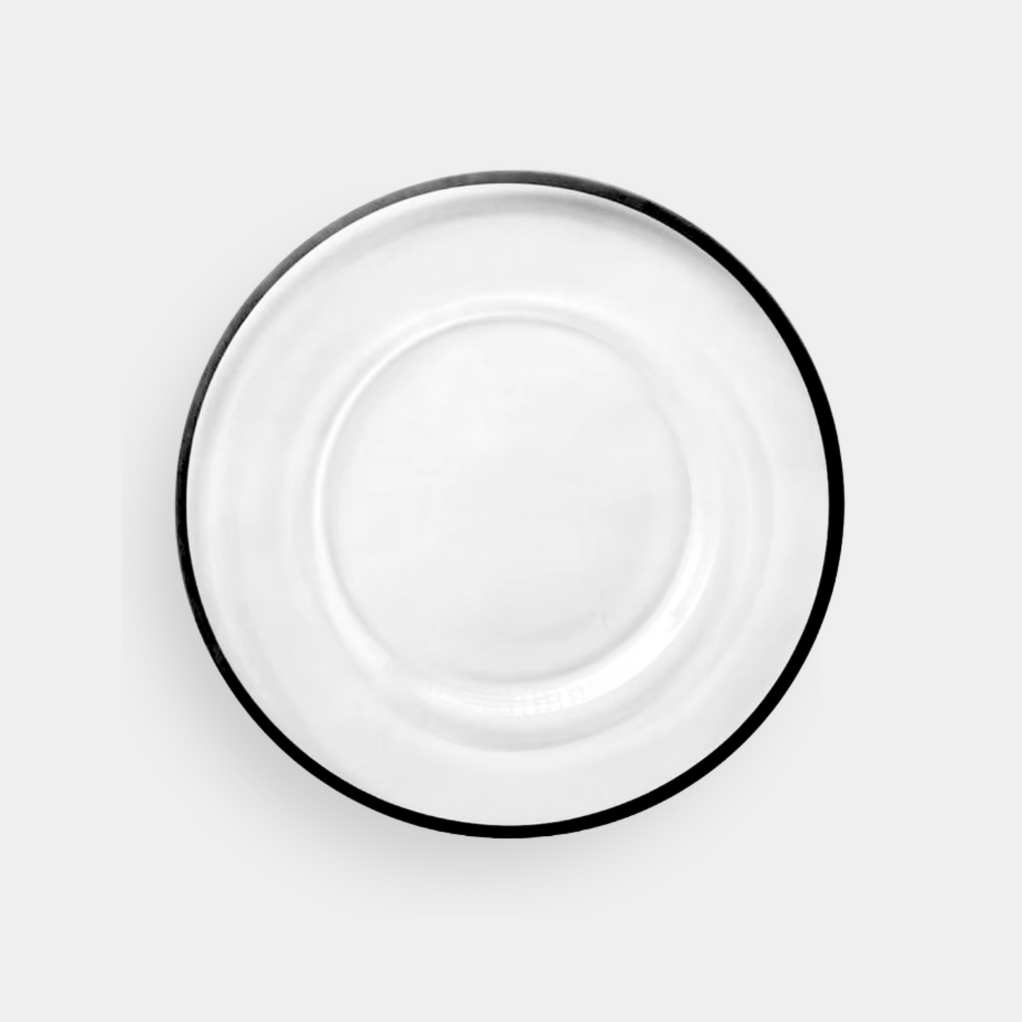 The Halo Clear Glass Salad Plate with Black Rim