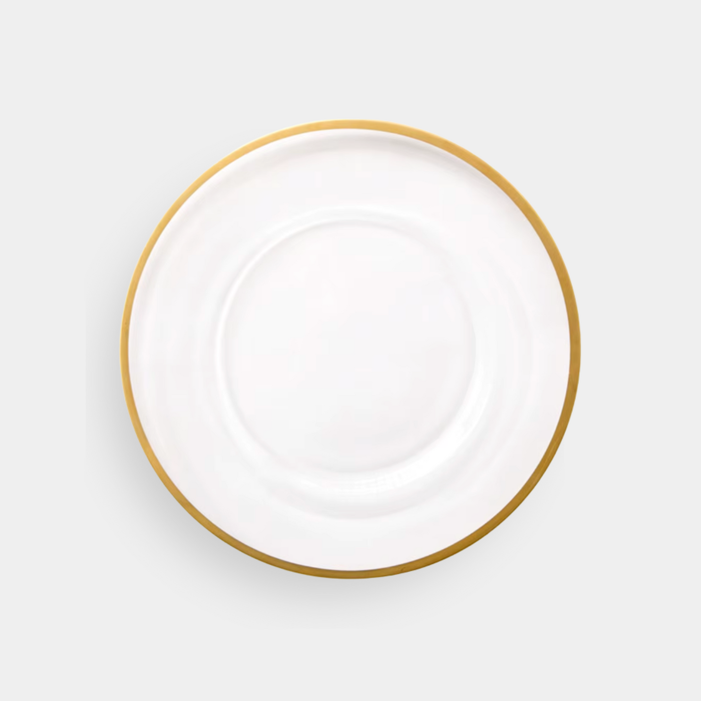 The Halo Clear Glass Salad Plate with Gold Rim