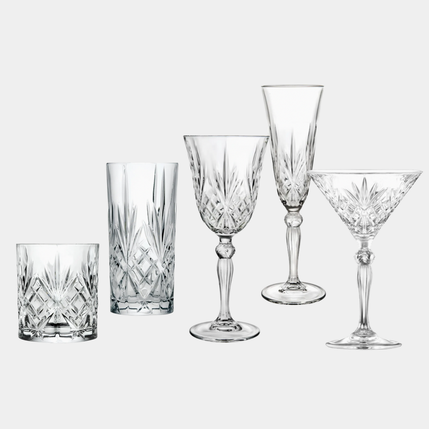 The Melody: Italian Crystal Glassware Set