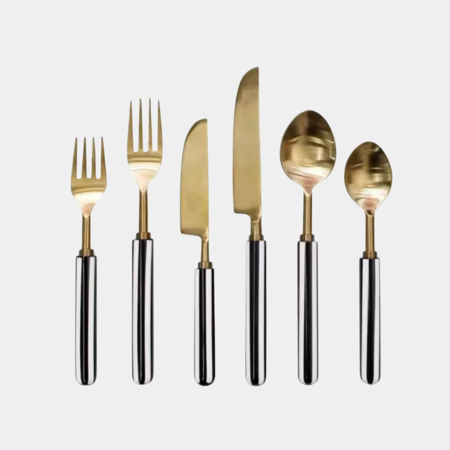 The Olivia Gold + Striped Flatware Set