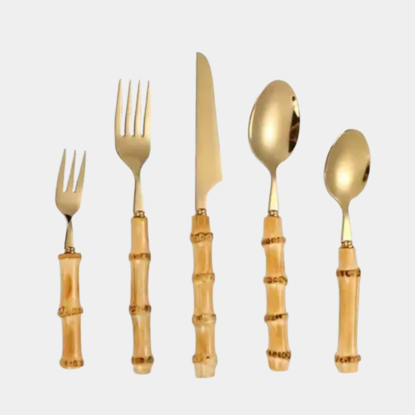 The Palmer Gold Flatware with Bamboo Handle