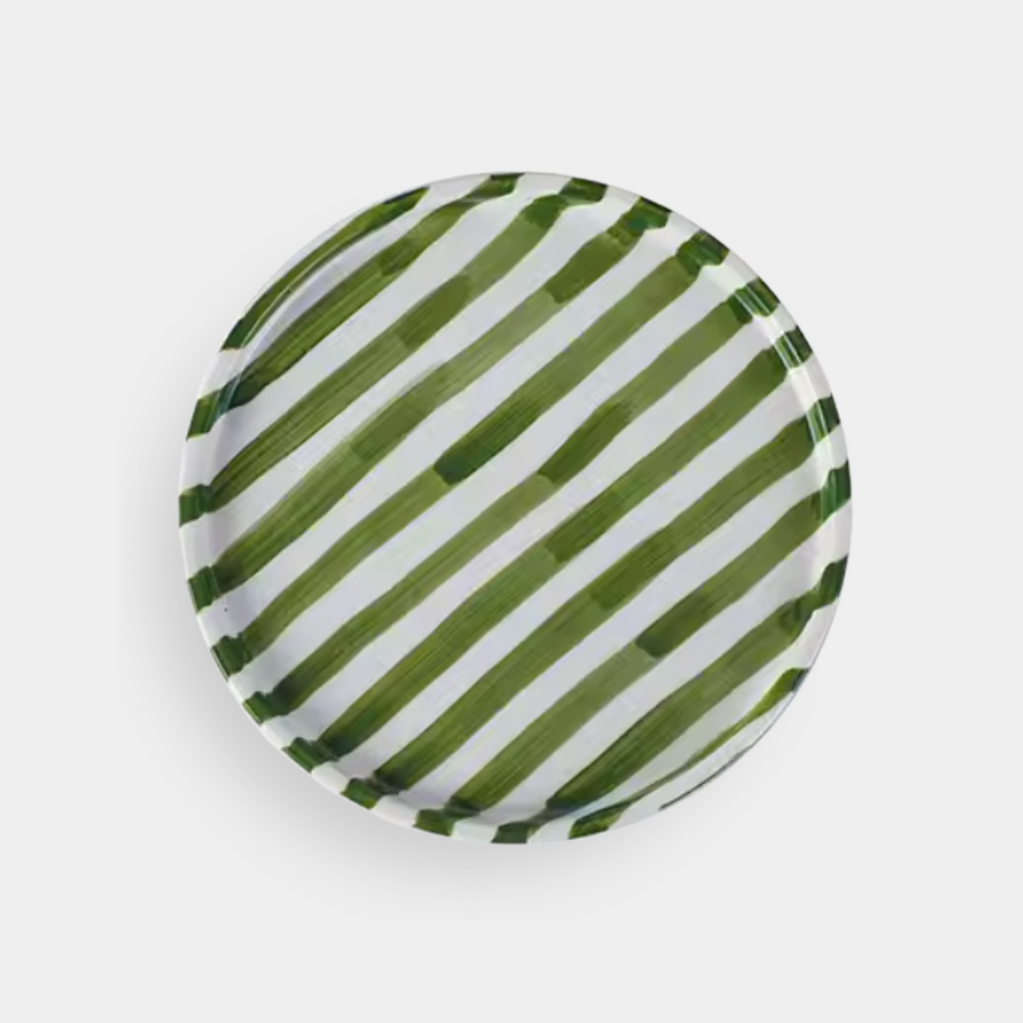 The Zoey Handmade Green Striped Bread Plate