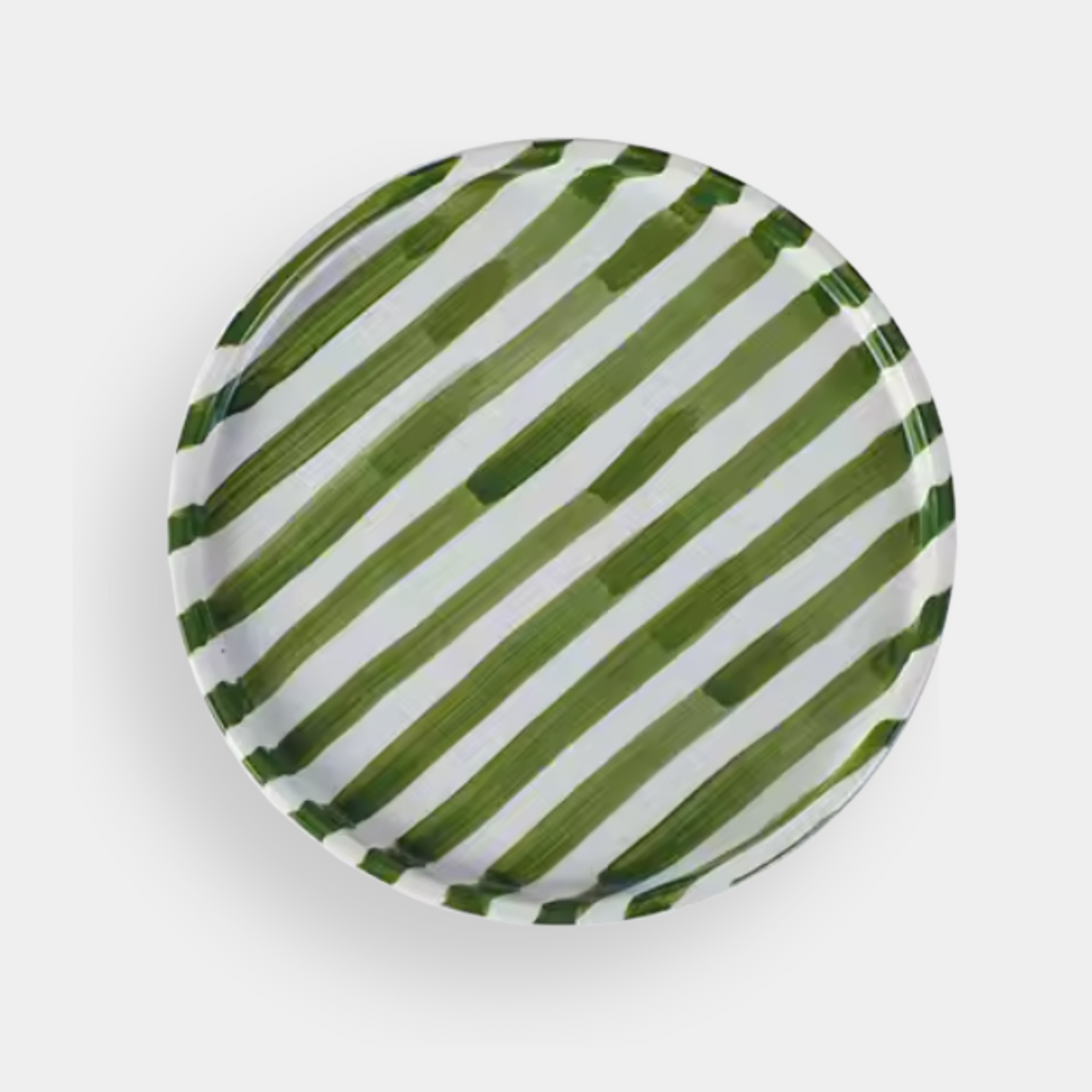 The Zoey Handmade Green Striped Salad Plate