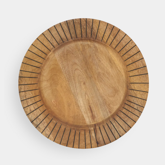 The June: Wood Slit-Edge Charger Plate
