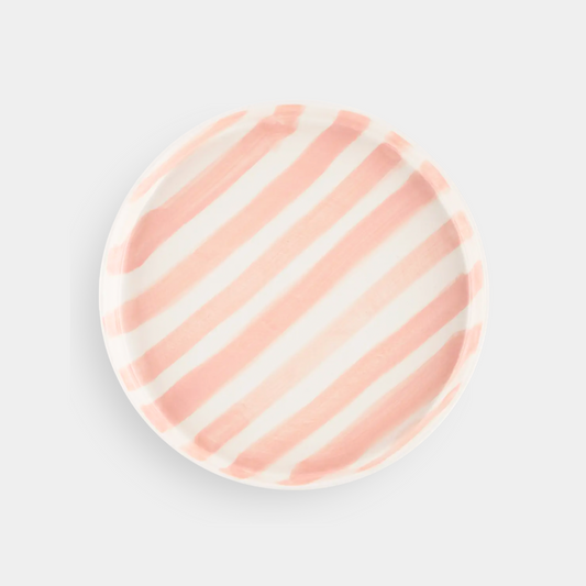 The Positano: Striped Salad Plate in Blush