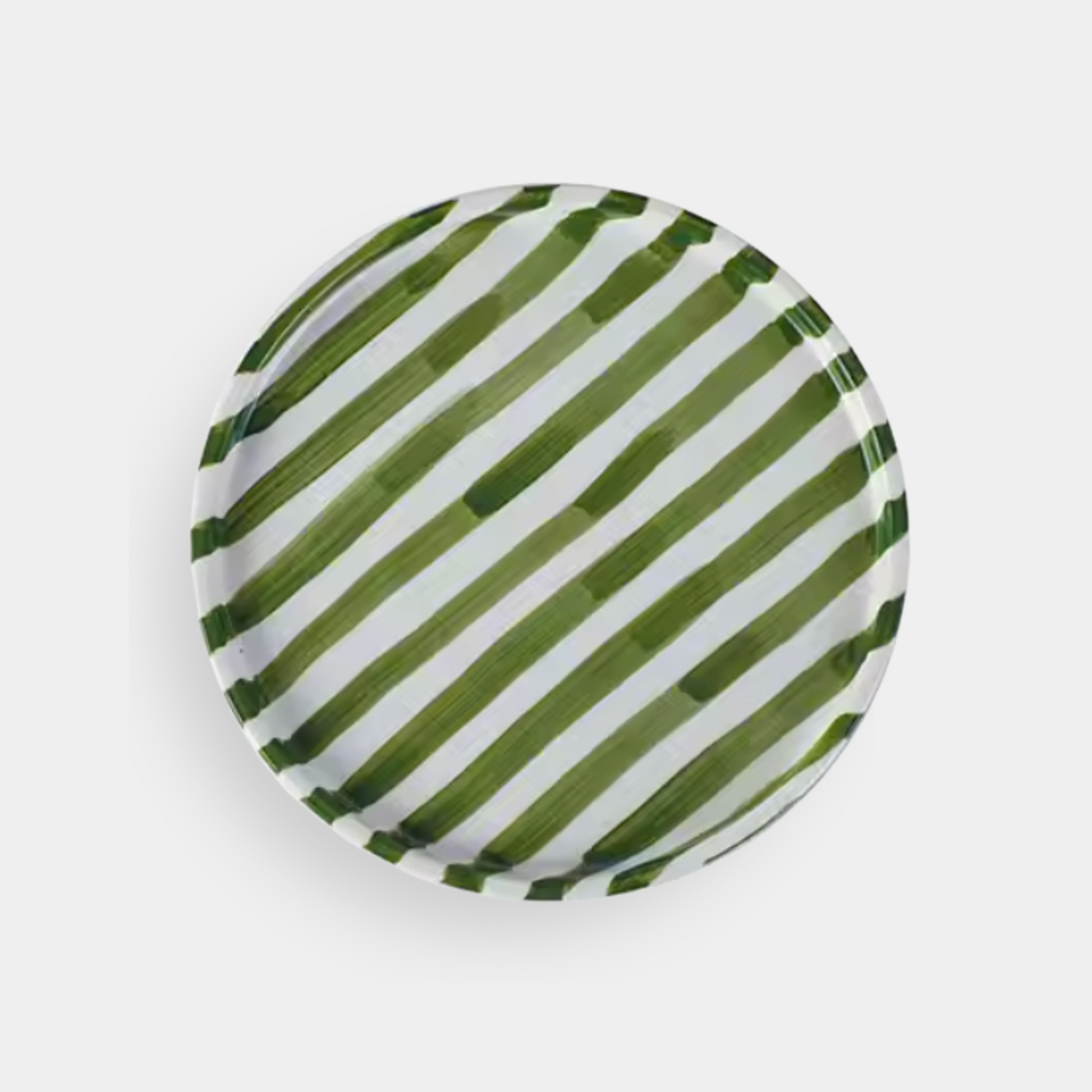 The Zoey Handmade Green Striped Bread Plate